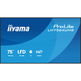 iiyama ProLite LH7564UHS-B1AG 75" 4K Ultra HD Public Display Zwart, HDMI, LAN, WiFi, Audio, USB, Android 14