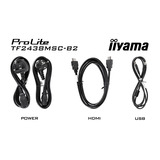 iiyama ProLite TF2438MSC-B2 23.8" monitor Zwart, 120 Hz, HDMI, DisplayPort, Audio, USB, Touch