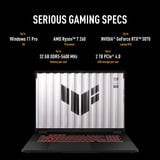 ASUS TUF Gaming A18 FA808UM-S8112W 18"  gaming laptop Zwart/grijs | Ryzen 7 260 | RTX 5060 | 16 GB | 1 TB SSD