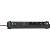 Brennenstuhl Premium-Line stekkerdoos 4-voudig stekkerdoos Zwart, 1,8 meter, 60.000A overspanningsbeveiliging