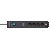 Brennenstuhl Premium-Line stekkerdoos 4-voudig stekkerdoos Zwart, 1,8 meter, 60.000A overspanningsbeveiliging