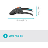 GARDENA Snoeischaar PremiumCut Pro​ voor droog hout met aambeeldsnede Grijs/turquoise, 24 mm snoeidiameter