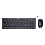 HP 230 draadloze muis- en toetsenbordcombo desktopset Zwart, EU lay-out (QWERTY), Membraan, 100%, 1600 dpi, 2.4 GHz