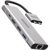 Sitecom Dual USB-C Multiport Pro adapter Grijs