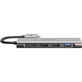 Sitecom Dual USB-C Multiport Pro adapter Grijs