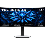 TCL 34C2A 34" curved gaming monitor Zwart, 1x DisplayPort, 2x HDMI, 1x USB-C, 2x USB-A, 200 Hz