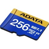 ADATA Premier Extreme microSDXC 256 GB geheugenkaart Blauw/geel, UHS-I U3, Class 10, V30