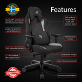 Arozzi Vernazza Supersoft Fabric - Black gamestoel Zwart/grijs