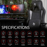 Arozzi Vernazza Supersoft Fabric - Black gamestoel Zwart/grijs