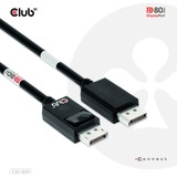 Club 3D Gecertificeerde DisplayPort 2.1 kabel Zwart, 1,2 meter, 8K