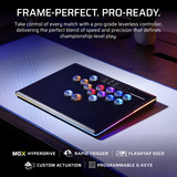 Corsair NOVABLADE PRO WIRELESS Hall Effect Leverless Fighting Game Controller Zwart, CORSAIR MGX Hyperdrive Hall Effect Magnetic Switch, USB, 2.4Ghz, Bluetooth, PC, PS4, PS5