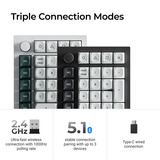 Keychron Q0 HE QMK Wireless Custom Number Pad RGB mechanisch numpad Wit, US lay-out (QWERTY), Gateron Double-Rail Magnetic Nebula, Hot-swap, RGB, Double-shot PBT keycaps