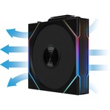 Lian Li UNI FAN TL 120 Reverse Blade Wireless Triple Pack case fan Zwart, 4-pin PWM, Incl. controller