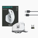 Logitech MX Master 3S muis Lichtgrijs, 200 tot 8000 dpi, Bluetooth Low Energy 