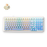 MCHOSE K99 V2 Wireless Gasket Mount Mechanical Keyboard, gaming toetsenbord Wit/lichtblauw, US lay-out, Kailh Box Icy Creamsicle, 98%, RGB, PBT Keycaps, Hot-Swap, 2.4 GHz | Bluetooth | USB-C