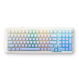 MCHOSE K99 V2 Wireless Gasket Mount Mechanical Keyboard, gaming toetsenbord Wit/lichtblauw, US lay-out, Kailh Box Icy Creamsicle, 98%, RGB, PBT Keycaps, Hot-Swap, 2.4 GHz | Bluetooth | USB-C