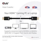 Club 3D Ultra High Speed HDMI 2.1 kabel Zwart, 4 meter, 8K