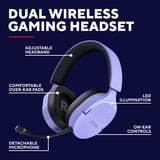 Trust GXT 491P Fayzo Draadloze  over-ear gaming headset Lichtpaars, 2.4 GHz | Bluetooth