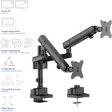 ACT Connectivity Monitorarm office solid pro, mechanische veer, 2 monitoren Zwart