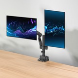 ACT Connectivity Monitorarm office solid pro, mechanische veer, 2 monitoren Zwart