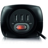 ACT Connectivity Stekkerdoos cube met 3 stopcontacten, USB-A-poorten, 1,5m stekkerdoos Zwart