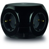 ACT Connectivity Stekkerdoos cube met 3 stopcontacten, USB-A-poorten, 1,5m stekkerdoos Zwart