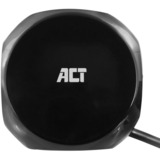 ACT Connectivity Stekkerdoos cube met 3 stopcontacten, USB-A-poorten, 1,5m stekkerdoos Zwart