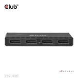 Club 3D DisplayPort Quad Monitor Hub MST 4x 4K30Hz displayport splitter Zwart