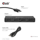 Club 3D DisplayPort splitter Zwart