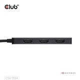 Club 3D USB-C naar 3x HDMI hub Zwart