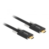 DeLOCK SuperSpeed USB-C 3.2 Gen 2 kabel met schroeven Zwart, 1 meter