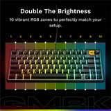 Glorious GMBK 75%, gaming toetsenbord Zwart, US lay-out, Membraan, 75%, RGB