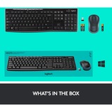 Logitech MK270 draadloze desktopset Zwart, EU lay-out (QWERTY), Rubberdome