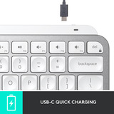 Logitech MX Keys Mini Minimalist Wireless Illuminated Keyboard Lichtgrijs, US-International lay-out (QWERTY), 80% (TKL)	, Bluetooth