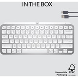 Logitech MX Keys Mini Minimalist Wireless Illuminated Keyboard Lichtgrijs, US-International lay-out (QWERTY), 80% (TKL)	, Bluetooth