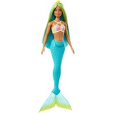 Mattel Barbie Zeemeerminpop met blauw en geel haar en turquoise staart 