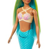 Mattel Barbie Zeemeerminpop met blauw en geel haar en turquoise staart 