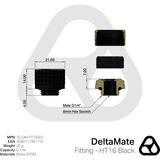 Thermal Grizzly DeltaMate Fitting HT16 verbinding Zwart