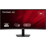 ViewSonic VA3420C UWQHD Curved Monitor met USB-C Hub 34" UltraWide  Zwart, 2x HDMI, 1x DisplayPort, USB-C, USB-B, USB-A, 120 Hz, 1900R