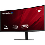 ViewSonic VA3420C UWQHD Curved Monitor met USB-C Hub 34" UltraWide  Zwart, 2x HDMI, 1x DisplayPort, USB-C, USB-B, USB-A, 120 Hz, 1900R