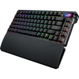 ASUS ROG Azoth Extreme RGB mechanisch gaming toetsenbord Zwart, US lay-out (QWERTY), ROG NX Snow, 75%, RGB leds, Hot-swappable, PBT Double-shot, Bluetooth | 2.4GHz | USB 2.0