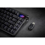 ASUS ROG Azoth Extreme RGB mechanisch gaming toetsenbord Zwart, US lay-out (QWERTY), ROG NX Snow, 75%, RGB leds, Hot-swappable, PBT Double-shot, Bluetooth | 2.4GHz | USB 2.0