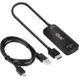 Club 3D HDMI + Micro-USB naar USB-C adapter Zwart