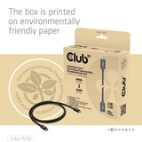 Club 3D USB-C 80Gbps Certified 240W 8k 240Hz kabel Zwart, 1.2m