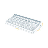 Iqunix A80 Explorer Wireless Mechanical Keyboard, gaming toetsenbord Donkerblauw/donkergeel, US lay-out, Gateron Red, RGB leds, 80% (TKL), Hot-swappable, PBT, 2.4GHz | Bluetooth 5.1 | USB-C