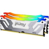 Kingston 48 GB DDR5-8400 (2x 24 GB) Dual-Kit werkgeheugen Zilver/wit, KF584CU40RWAK2-48, Renegade RGB, XMP 3.0