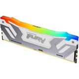 Kingston 48 GB DDR5-8400 (2x 24 GB) Dual-Kit werkgeheugen Zilver/wit, KF584CU40RWAK2-48, Renegade RGB, XMP 3.0
