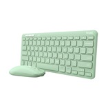 Trust Lyra Multi-Device Wireless Keyboard & Mouse, desktopset Groen, US lay-out, Scissor switches, 800 - 1.600 dpi, 2,4 GHz USB, Bluetooth, 65%