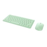 Trust Lyra Multi-Device Wireless Keyboard & Mouse, desktopset Groen, US lay-out, Scissor switches, 800 - 1.600 dpi, 2,4 GHz USB, Bluetooth, 65%