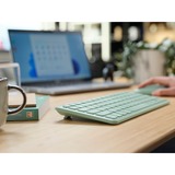 Trust Lyra Multi-Device Wireless Keyboard & Mouse, desktopset Groen, US lay-out, Scissor switches, 800 - 1.600 dpi, 2,4 GHz USB, Bluetooth, 65%